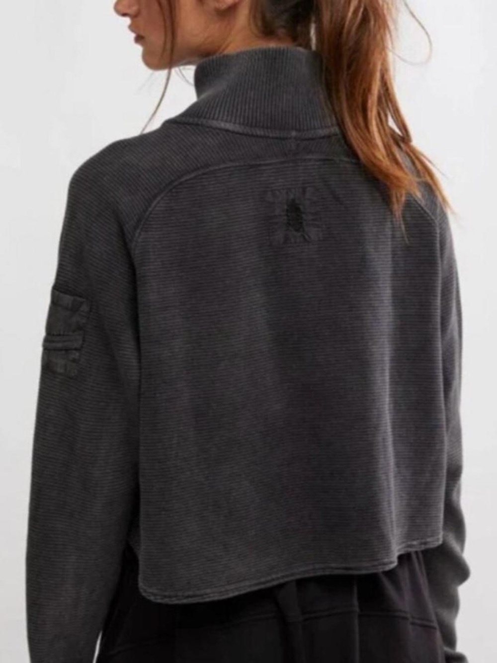 Free People So Fly Henley in Black/ Grey - Picture 2 of 2